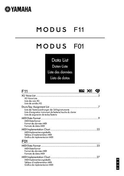 YAMAHA MODUS F11/F01 Manual(1) - cover page