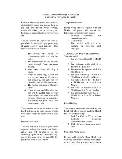 Nokia 1100 Phone User Manual - cover page