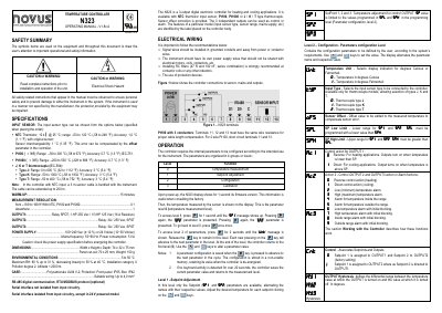 Novus N323 Temperature Controller Operating Manual - cover page