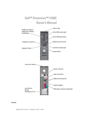 Dell Dimension 3100C Owner's Manual - cover page