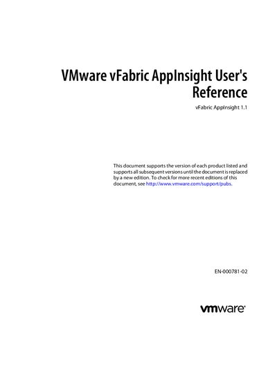 VMware vFabric AppInsight 1.1 User's Reference