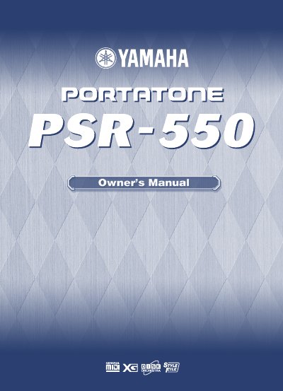 Yamaha PSR-550 PortaTone Owner's Manual