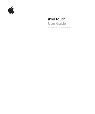 Apple iPod touch User Guide - cover page