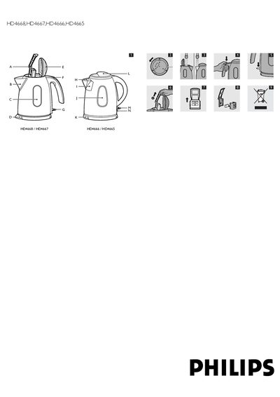 Philips HD4668/HD4667/HD4666/HD4665 Kettle User Manual - cover page