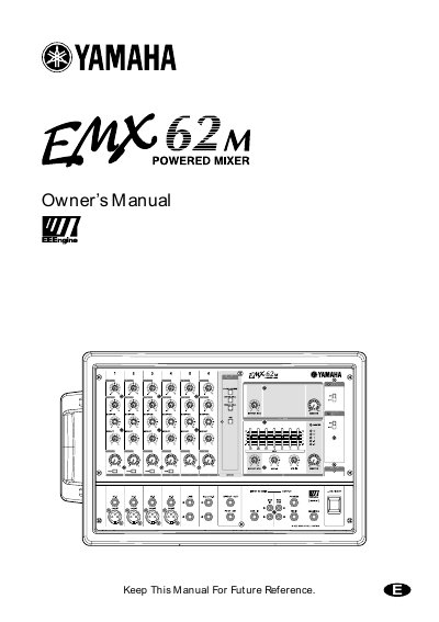 Yamaha EMX62M Powered Mixer Owner's Manual