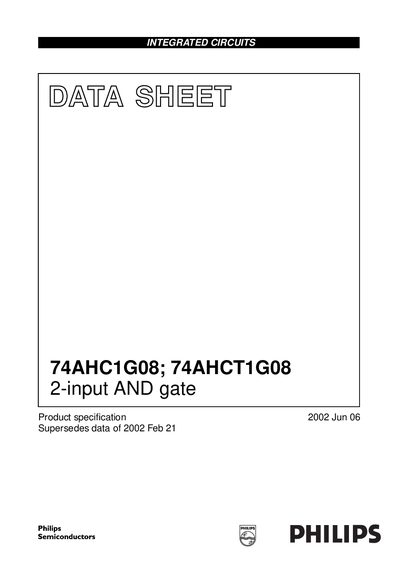 Philips 74AHC1G08 / 74AHCT1G08 2-input AND gate Data Sheet
