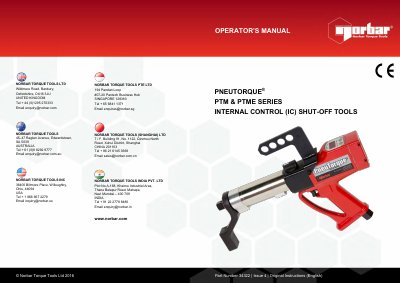 Norbar PneuTorque PTM & PTME Series Operator's Manual - cover page