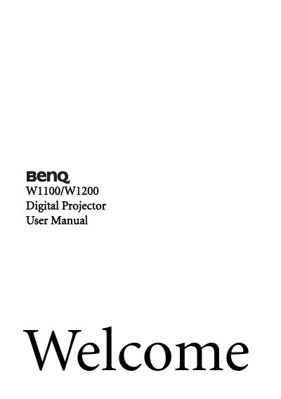 BenQ W1100/W1200 Digital Projector User Manual