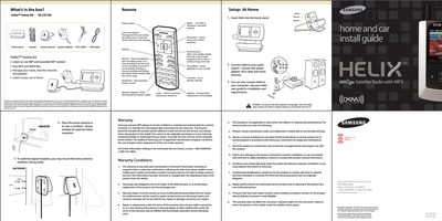 Samsung Helix Home and Car Install Guide - cover page