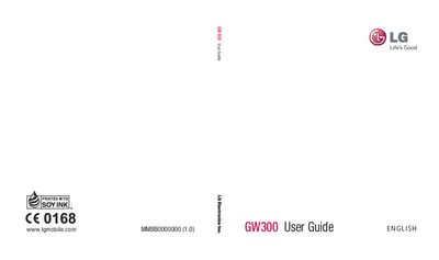 LG GW300 Phone User Guide - cover page