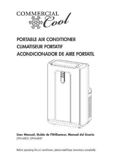 Commercial CPN14XC9 / CPN14XH9 Portable Air Conditioner User Manual - cover page