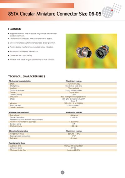 Souriau 8STA Circular Miniature Connector Size 06-05 Datasheet - cover page