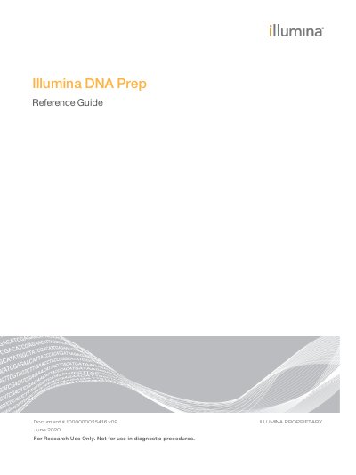 Illumina DNAPrep Reference Guide - cover page