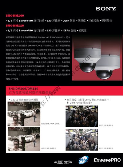 Sony SNC-DM160 and SNC-DM110 Half Ball Camcorder User Manual - cover page