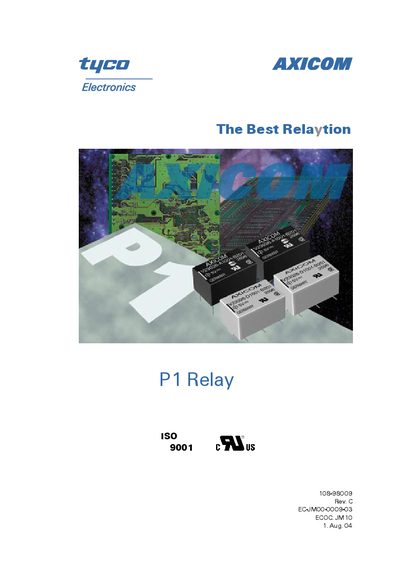 AXICOM P1 Relay V23026 Datasheet - cover page