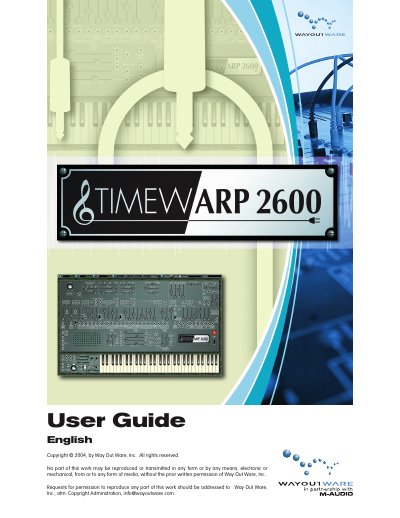 Way Out Ware TimewARP 2600 User Guide - cover page