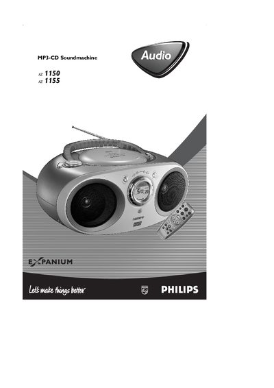 Philips AZ1150/AZ1155 MP3‑CD Soundmachine User Manual - cover page