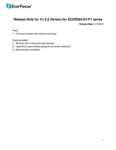 EverFocus ECOR_Release_Note.pdf - cover page