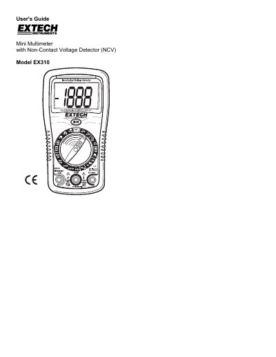 Extech EX310 Mini Multimeter User's Guide