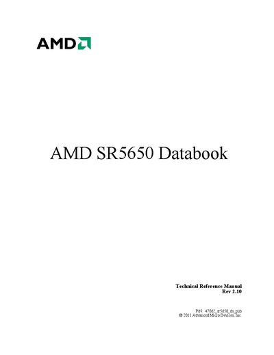 AMD SR5650 Databook Technical Reference Manual - cover page