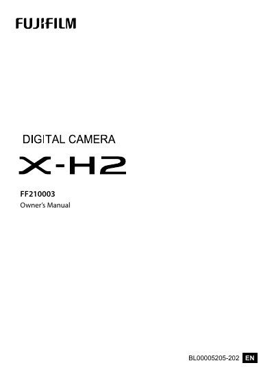 Fujifilm X-S10 Digital Camera Owner's Manual - cover page