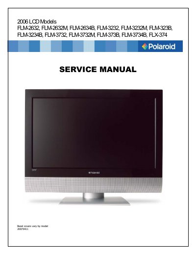 Polaroid FLM-2632/FLM-2632M Service Manual - cover page