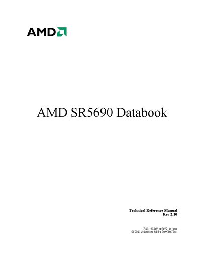 AMD SR5690 Databook Technical Reference Manual - cover page