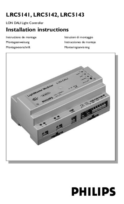 Philips LRC5141/LRC5142/LRC5143 Light Controller Installation Guide - cover page