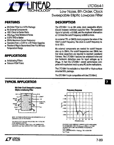 Linear Technology LTC1064-1 Datasheet - cover page