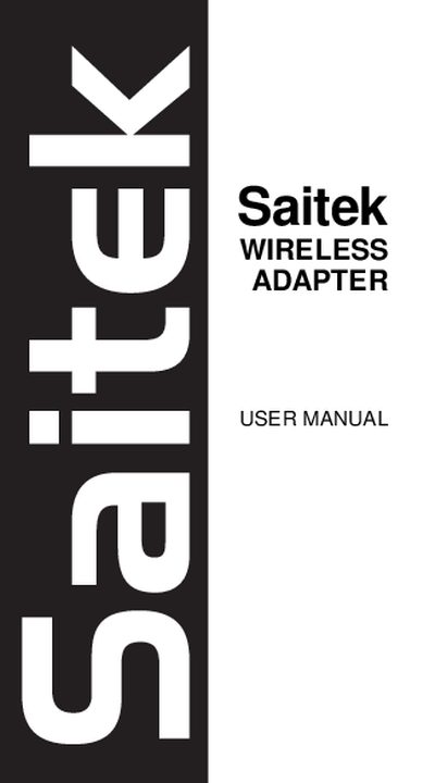 Saitek Wireless Adapter User Manual - cover page