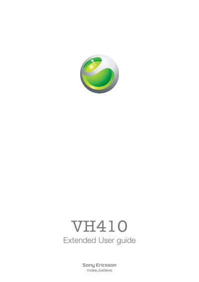 Sony Ericsson VH410 User Manual - cover page
