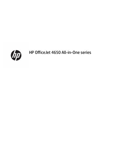 HP OfficeJet 4650 All-in-One Series User Manual - cover page