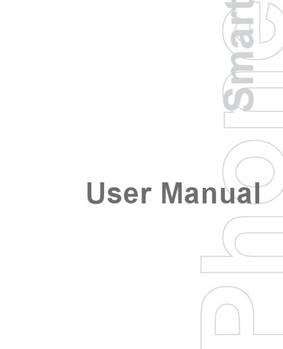 Smart Windows Mobile Smartphone User Manual - cover page