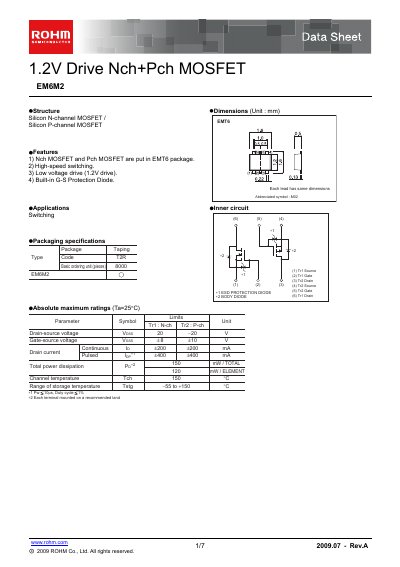 ROHM EM6M2 Datasheet - cover page