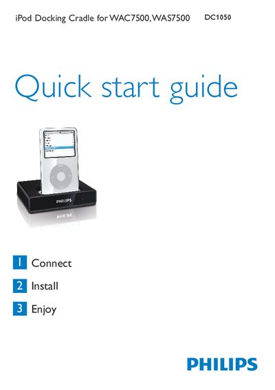 Philips WAC7500/WAS7500 iPod Docking Cradle Quick Start Guide - cover page