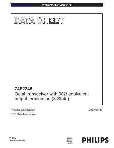 Philips Semiconductors 74F2245 Octal Transceiver Datasheet - cover page