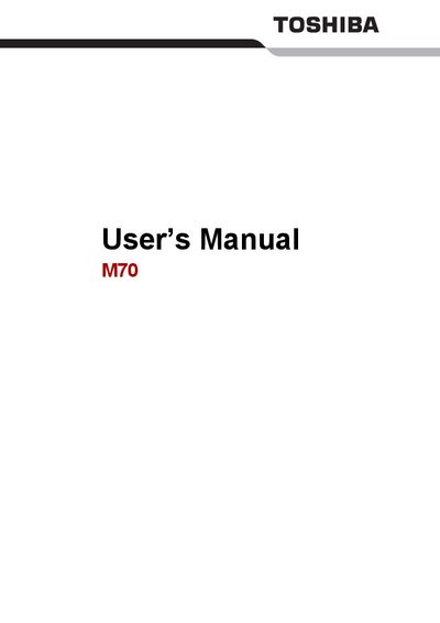 Toshiba M70 Portable Personal Computer User Manual