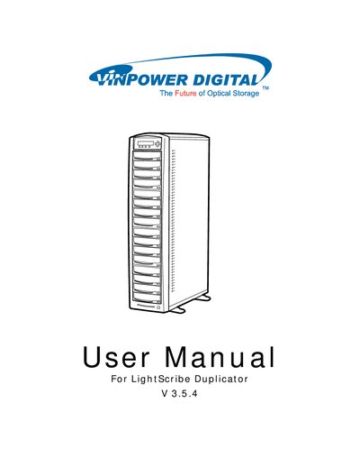 Vinpower Digital LightScribe Duplicator User Manual - cover page
