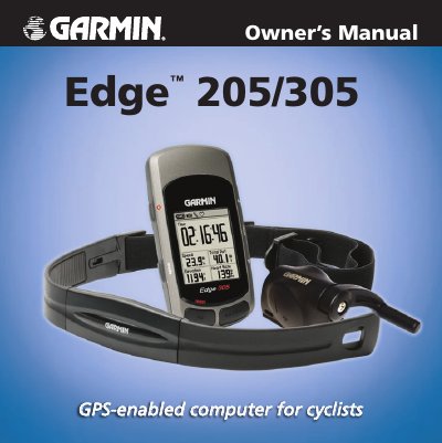 Garmin Edge 205/305 Owner's Manual - cover page