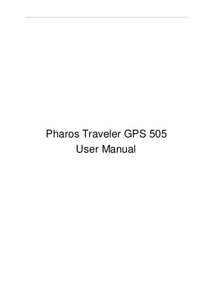 Pharos Traveler GPS 505 User Manual - cover page