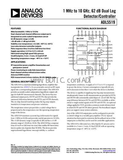Analog Devices ADL5519 Handbook - cover page