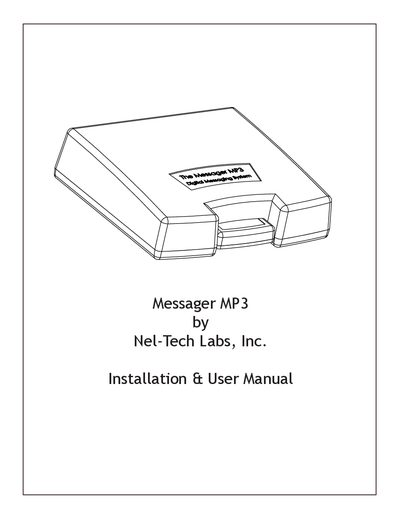 Nel-Tech Labs Messager MP3 Installation and User Manual - cover page