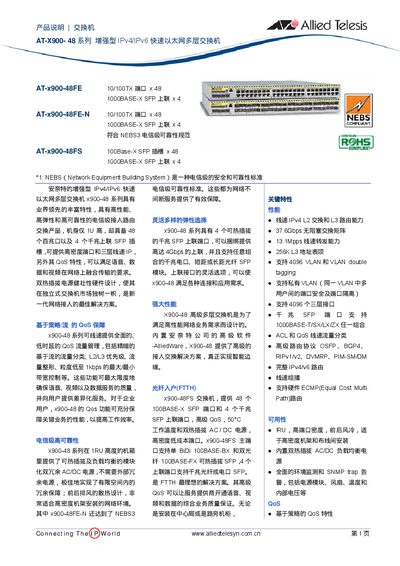 Allied Telesis AT-X900-48 Series User Manual - cover page