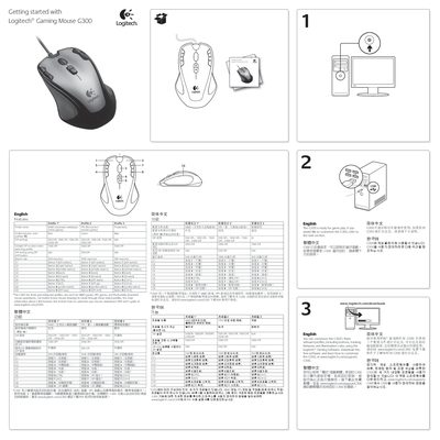 Logitech G300 Gaming Mouse User Manual - cover page