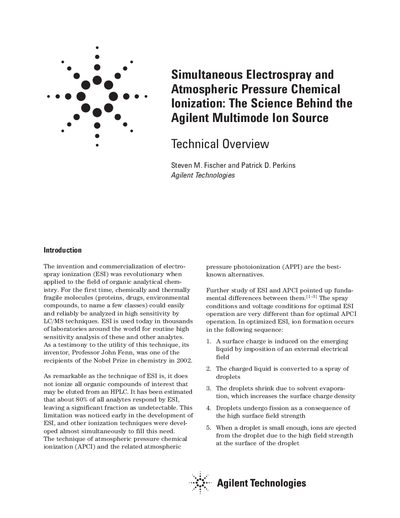 Agilent Multimode Ion Source Technical Overview Application Note - cover page