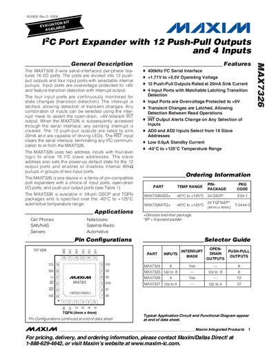MAXIM AMX7326 Manual - cover page