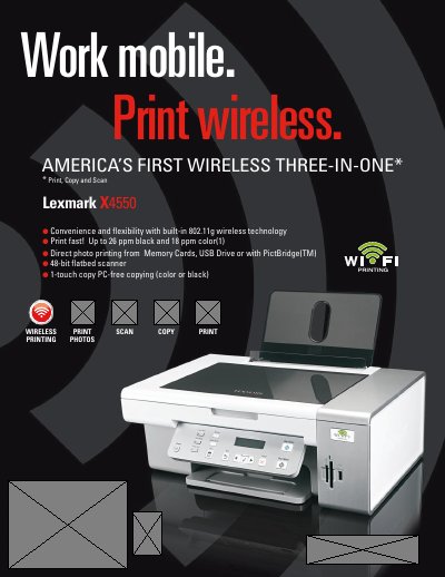 Lexmark X4550 Wireless All-in-One Printer User Manual - cover page