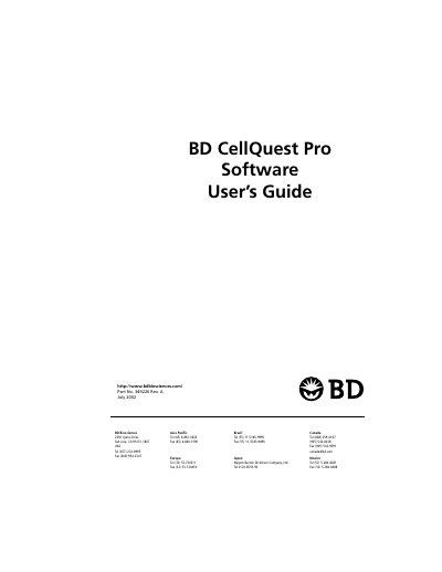 BD CellQuest Pro Software User Manual
