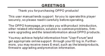 OPPO MP3 Player User Manual