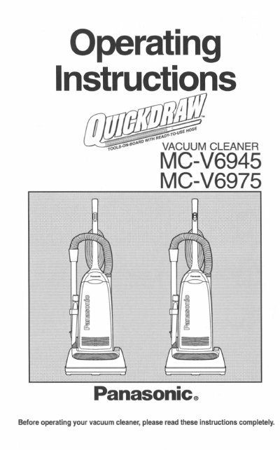 Panasonic MC-V6945/MC-V6975 Vacuum Cleaner Operating Instructions - cover page